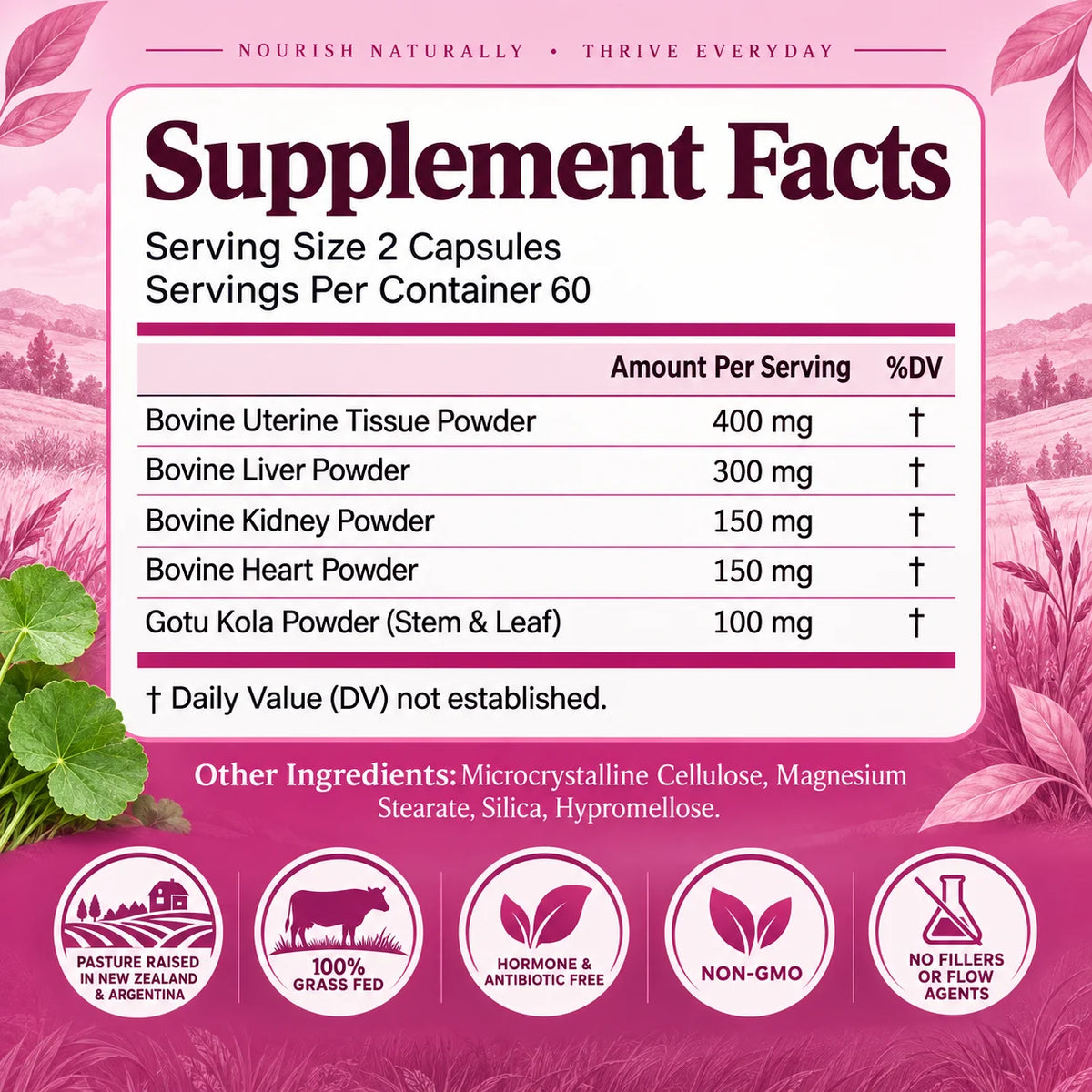 Beef Organs Supplement - Hormone Balance, Supports Women's Overall Health, Energy & Wellbeing, Promote Cellular Energy,Vitality