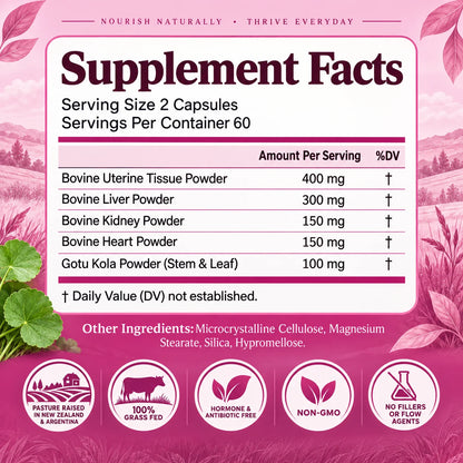 Beef Organs Supplement - Hormone Balance, Supports Women's Overall Health, Energy & Wellbeing, Promote Cellular Energy,Vitality