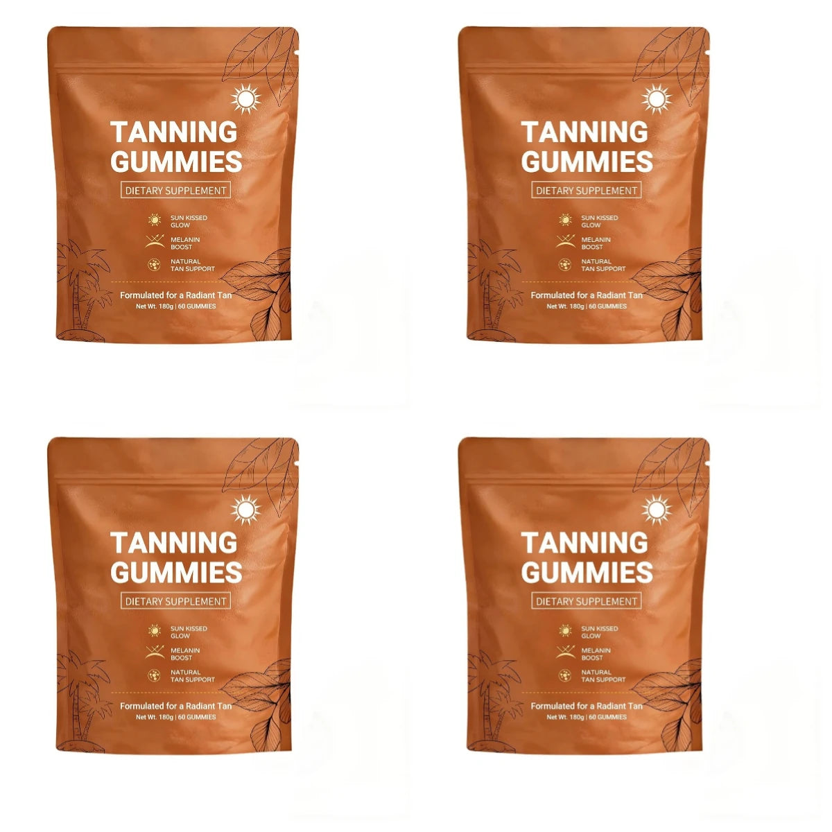 Tanning Gummies for Women, Sunless Bronzing Glow Support, Vegan Sugar-Free, Non-GMO, Astaxanthin & Lycopene, 60 Count
