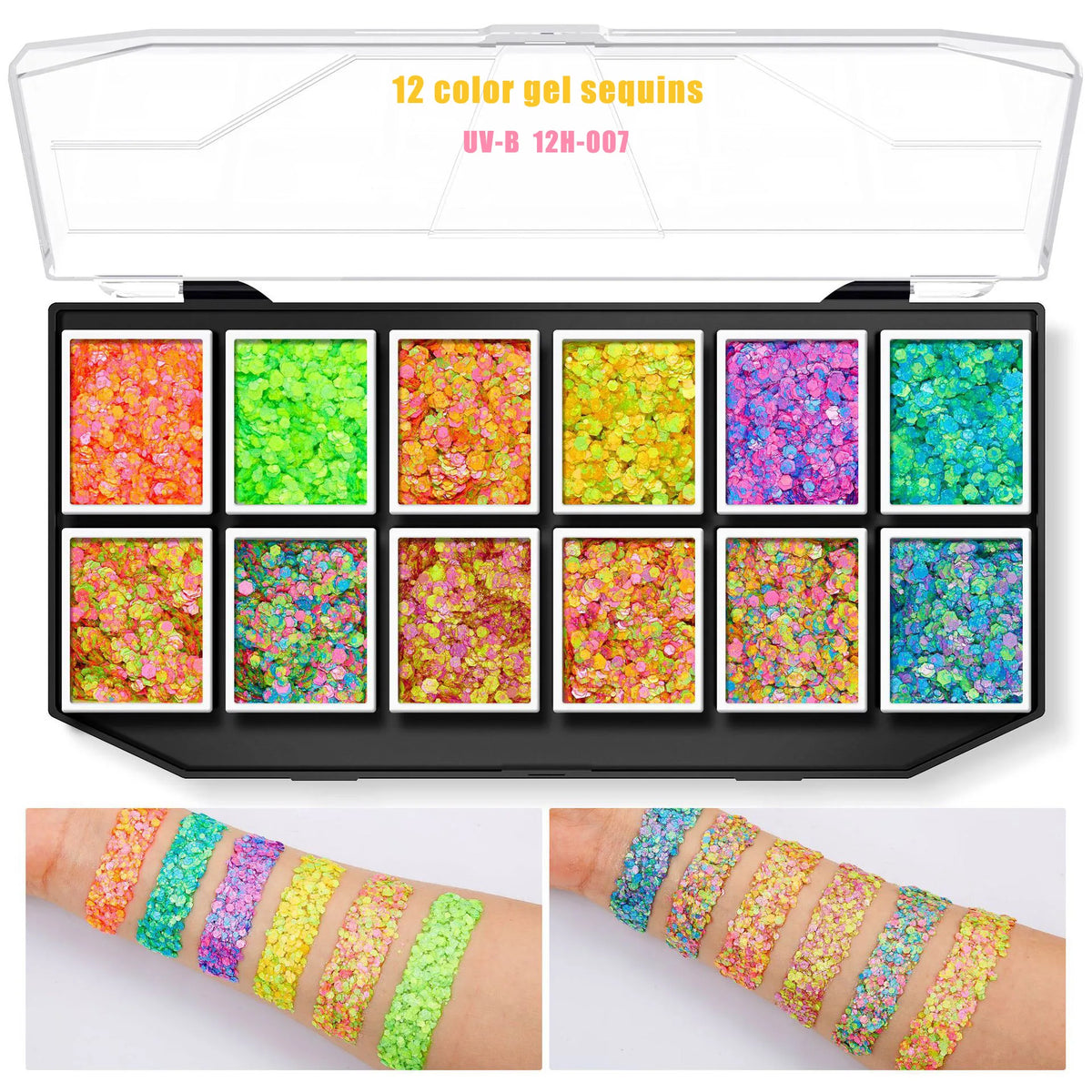 Christmas Sequins Decorative Body Cream Luminous Holographic Multicolor UV Chunky Glitter Gel Paste Palette