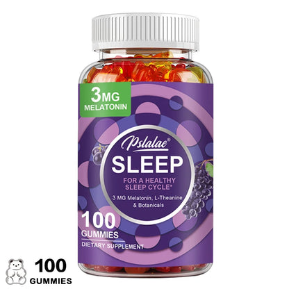 Sleep Gummies - with Melatonin, L-Theanine - Aid Sleep, Relieve Stress, Promote Rapid Sleep, and Enhance Sleep Quality