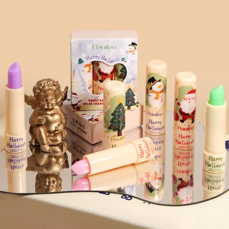 Three Color Changing Lipstick, Moisturizing and Soothing, Color Changes with Temperature, Refreshing and Non Greasy Lipstick Set