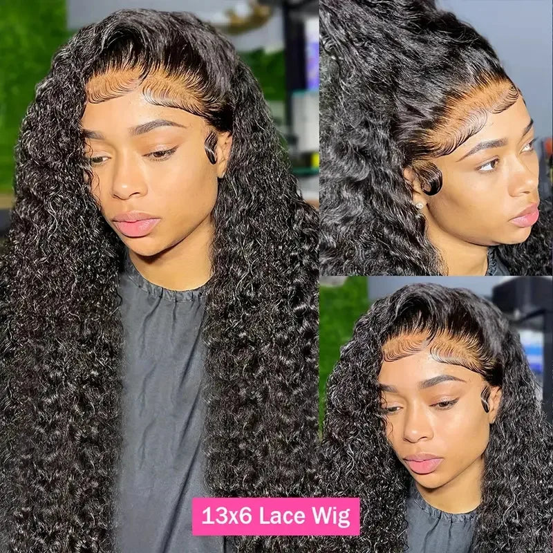 13x6HD Lace Synthetic Bohemian Knotless Braided Wig Density Long Deep Curly Braided Lace Front Wig Pre-Pulled Hair