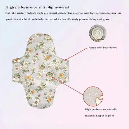 Graphene Reusable Sanitary Pads Leak Proof with Waterproof Layer Menstrual Cloth Pads Soft Anti-Slip Panty Liner Incontinence