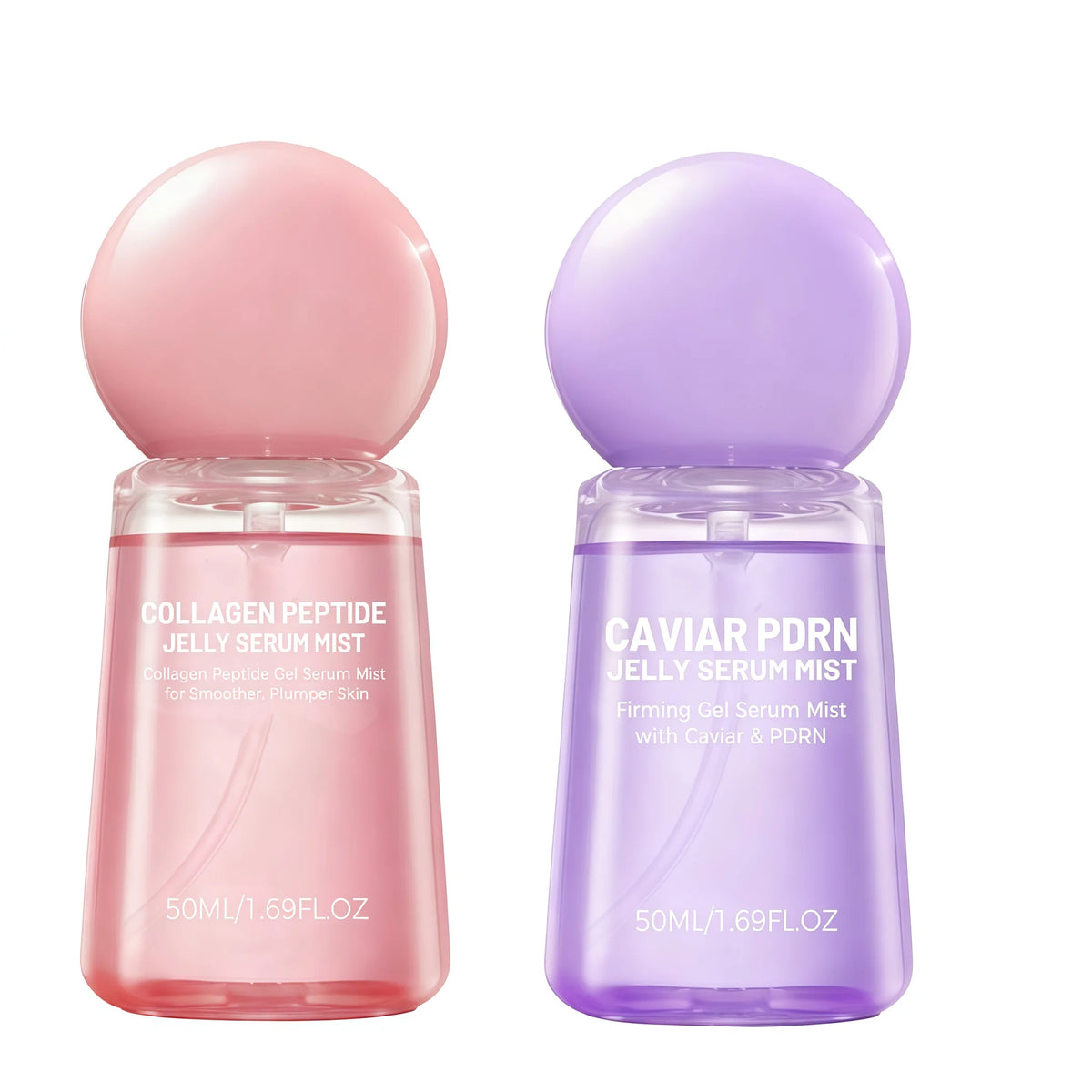 Caviar PDRN&Collagen Peptides Jelly Serum Mist Set,Reshape Skin Cells&Instant Plump,Firm & Anti‑Wrinkle,Dewy Glow&Jelly to Mist Technology,On the Go Skincare Capsule,Clean&Gentle Formulation,Travel Essentials&Self Care Gift