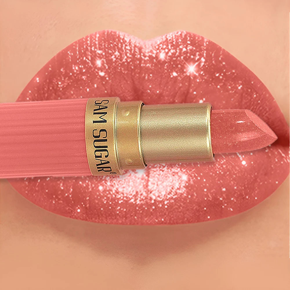 6 Color Metallic Velvet Lipstick Diamond Sparkle Pearlescent Fine Shimmer 12H Waterproof Non-Stick Cup Lip Makeup Women Cosmetic