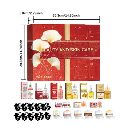 Girls Makeup Advent Calendar Surprise Blind Box 24pcs Skin Care Products Gift Box Christmas Countdown Calendar Beauty Care Set