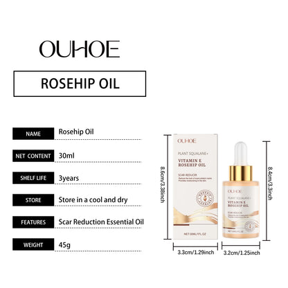 Moisturizing Squalane Rosehip Face Oil Lifting Firming Fade Fine Lines Smoothing Nourishing Skin Rejuvenation Facial Care Oil