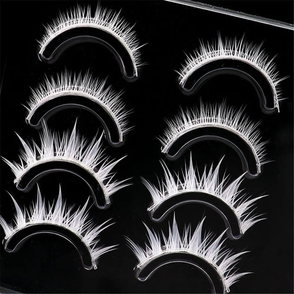 Eye Makeup Tools Halloween White Lashes Masquerade Party Natural Look False Eyelashes Reusable Cosplay White Eyelashes