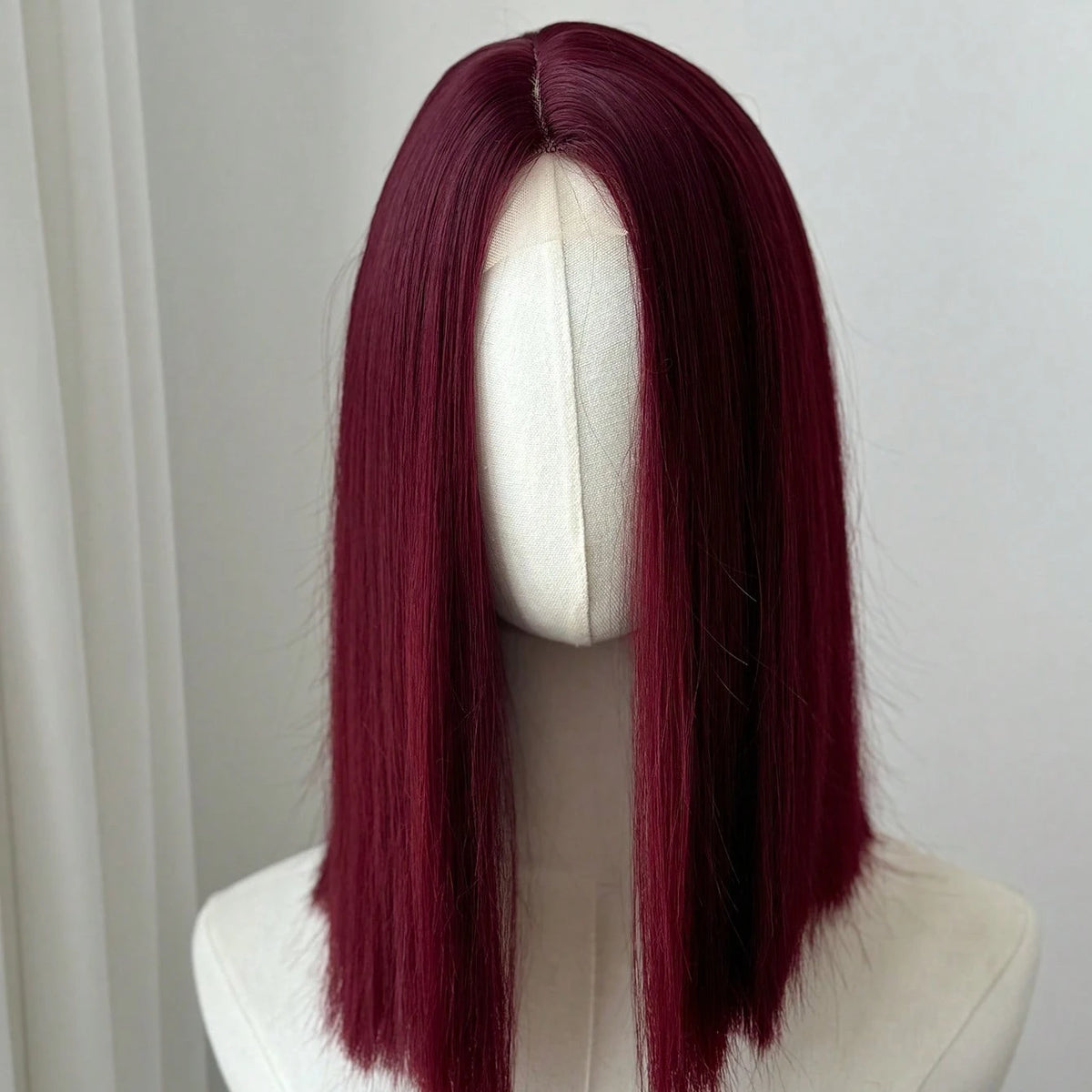 Ashely Bob Red Lace Front Wigs for Women Short WINE RED Bob Wig Middle Part Synthetic Hair Wigs Heat Resistant Cosplay Hair Wigs