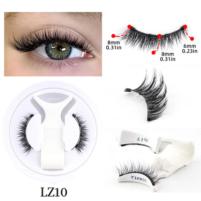1/2 Pairs Reusable Magnetic Eyelashes Handmade Natural False Eyelash with Magnetic Tweezers Makeup Tool Fluffy Faux Mink Lashes