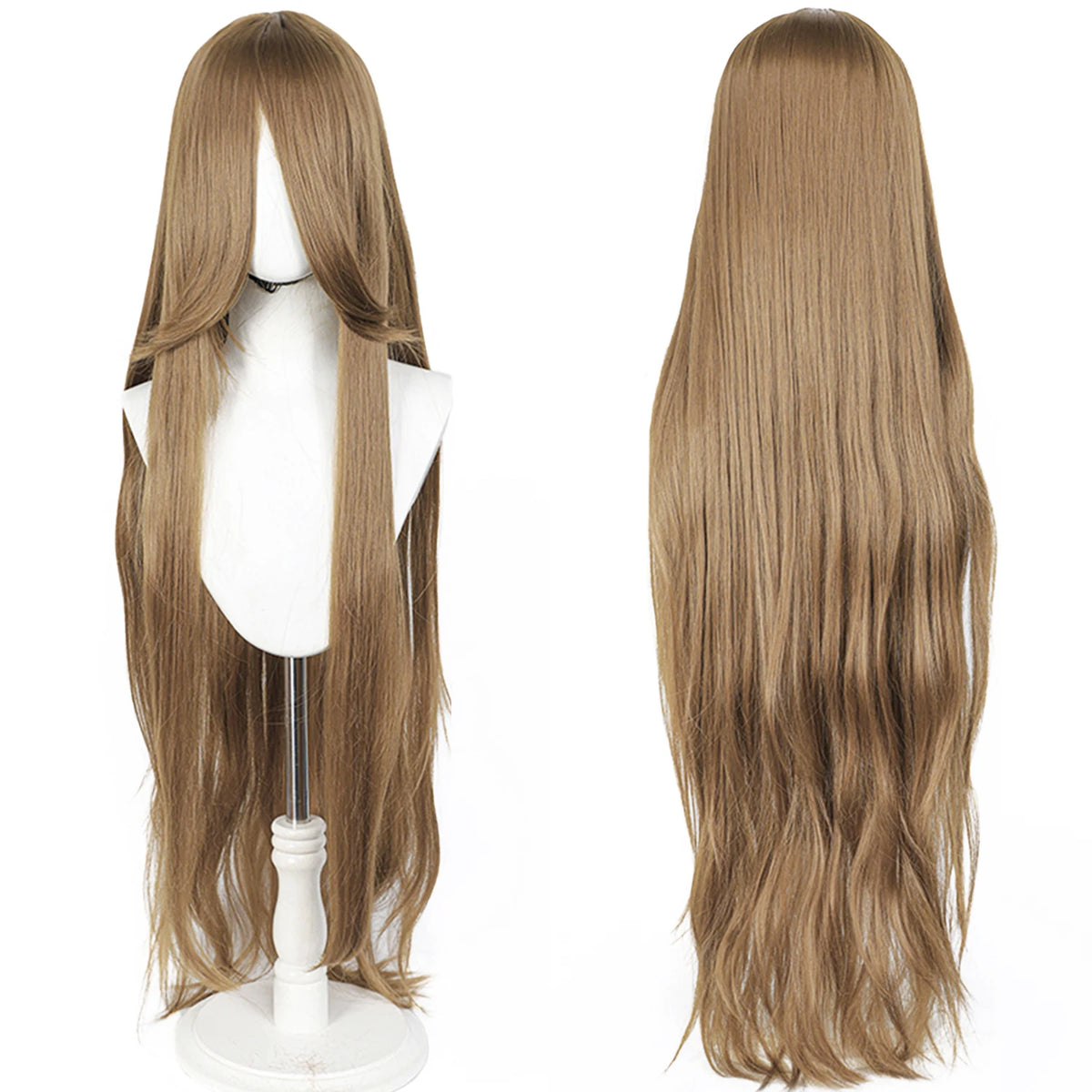 100CM Long Straight Wig With Bangs Synthetic Cosplay Wig For Women Pink Purple Cosplay Wigs for Party For Halloween