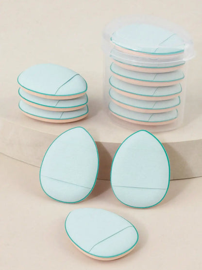 6 Pcs Purple Teardrop Makeup Puff Double Sided Cushion Puff With Storage Box Wet Dry Cosmetic Foundation Sponge