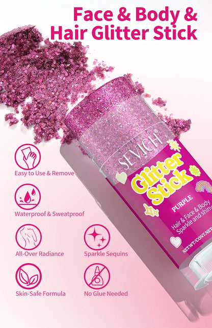 Fairy Dust Sparkling Sequins Glitter Bar Makeup Face Body Glitter Gel Hair Glitter Spray Christmas Paillette for Child Girl