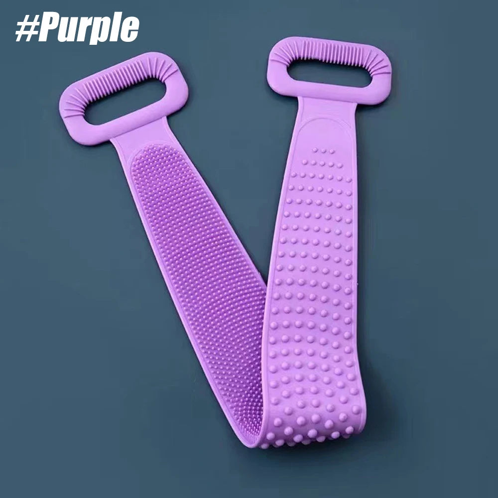Body Silicone Brush Scrub Body Exfoliating Sponge Brush Bathroom Shower Back Brush Bath Scrub Clean Tool Stain Removal Bath Belt