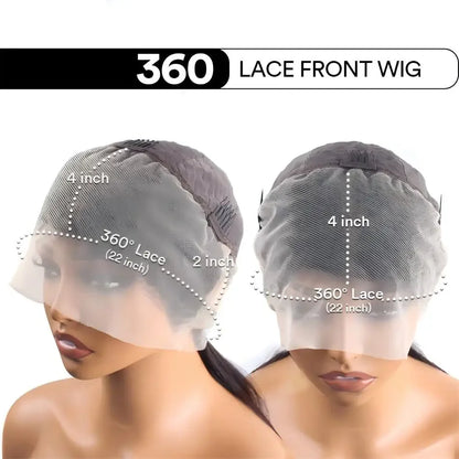 Peruvian Hair Invisible Strap 360 Full Lace Frontal Body Wave Wig Human Hair Natural Color Drawstring 360 Lace Frontal Wig