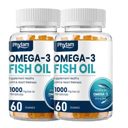 Omega 3 Fish Oil Gummies Support Brain & Nervous System Health, Cardiovascular & Skin Health, Antioxidant & Anti-Inflammation
