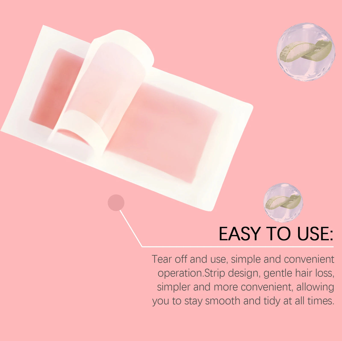 OceAura Hair Removal Wax Strips for Legs and Body Hair Growth Postponement Easy Operation Non-Irritating Depilatory Wax Strips