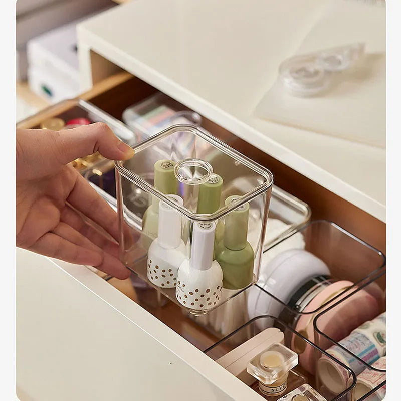 Clear Drawer Organizer Sets Acrylic Box Plastic Storage Box Stationery Makeup Organizer Boxes Transparent Storage Box Bins