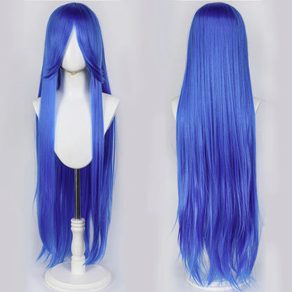 100CM Long Straight Wig With Bangs Synthetic Cosplay Wig For Women Pink Purple Cosplay Wigs for Party For Halloween