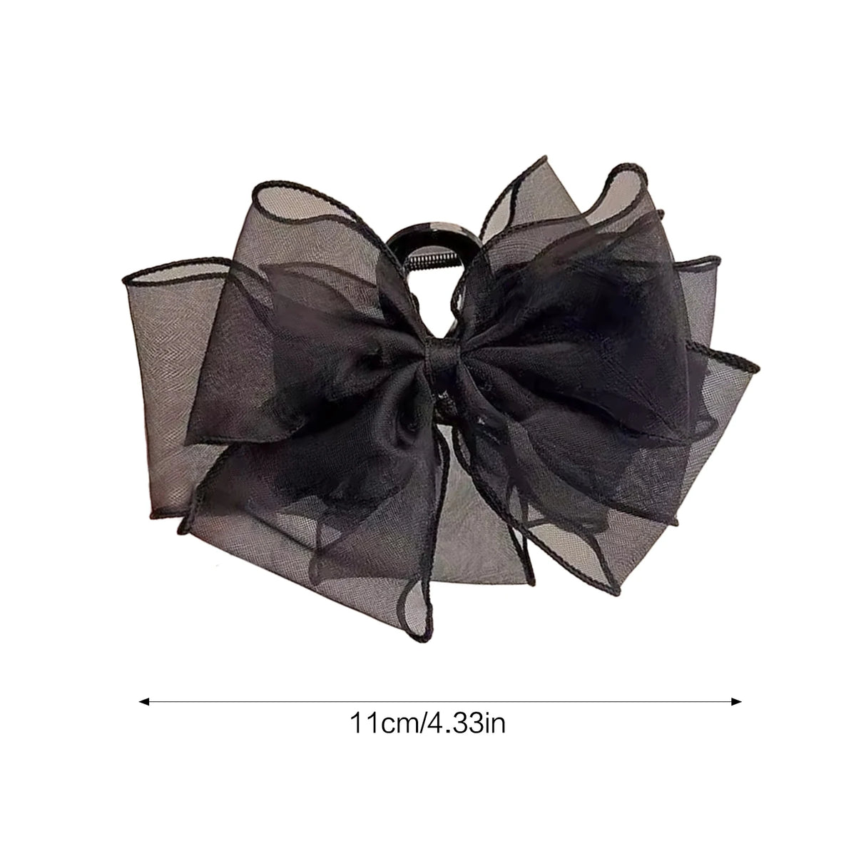 Elegant Black Bowknot Hair Claw for Women Bow Hair Claw Super Fairy Rhinestone Ponytail Braid Hair Claw Clip for Girlfriend