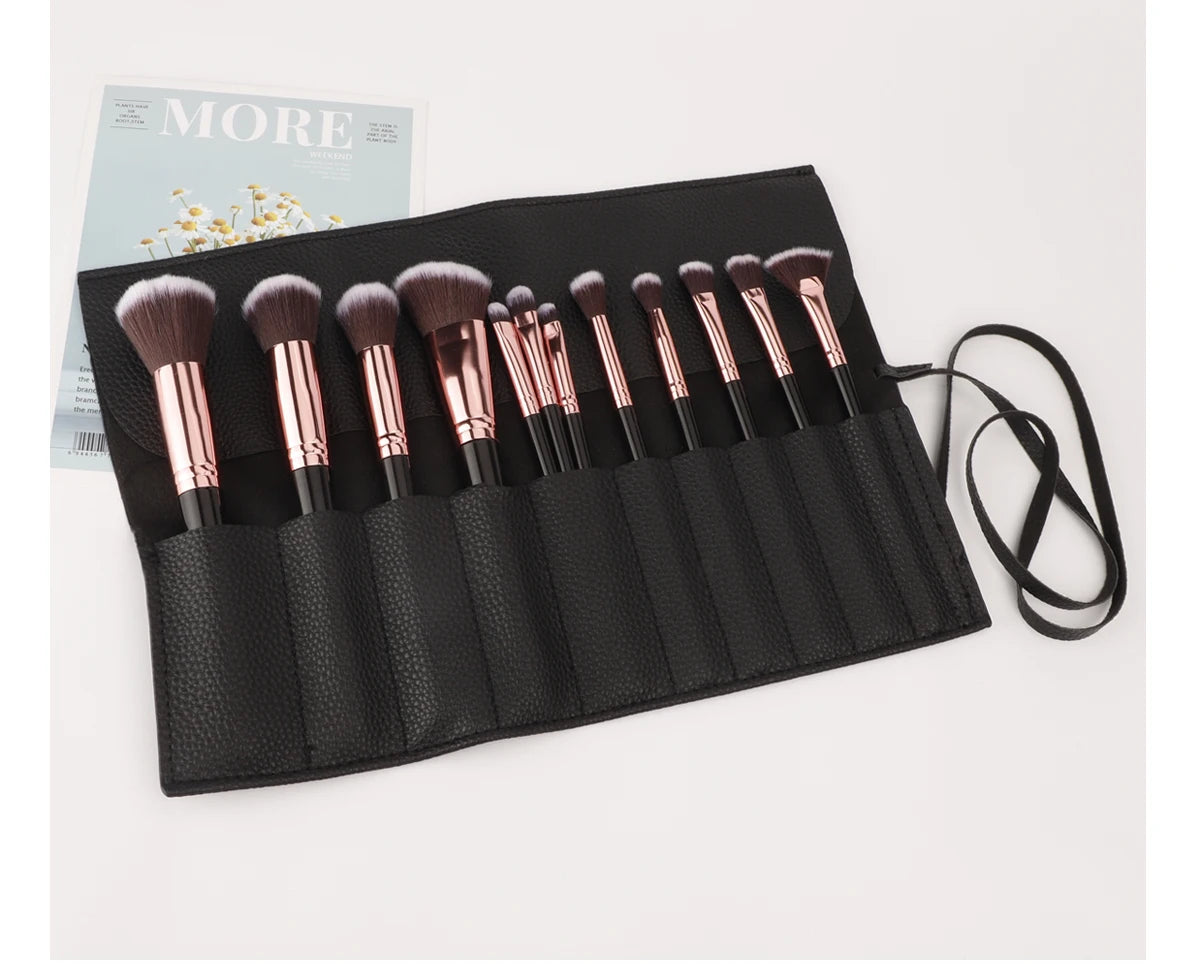 Roll Up Makeup Brush Holder, Makeup Brush Organizer, Travel Makeup Brushes Bag Cosmetic Bags Pouch For Women Eyebrow Brushes