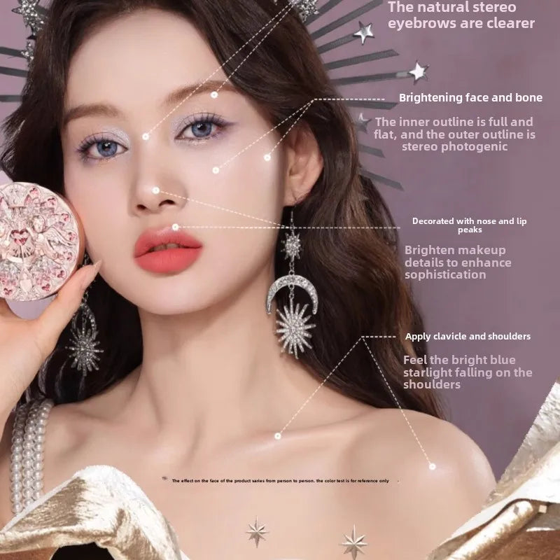 Flower Knows Little Angel Embossed Highlighter Natural brightening water light three-dimensional contour powder