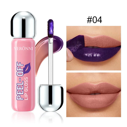 6-Color Peel-Off Lip Gloss, Tear-Off Lip Tint for Lip Makeup, Portable Peelable Lip Stain, Long-Looking Lip Cosmetics for Women