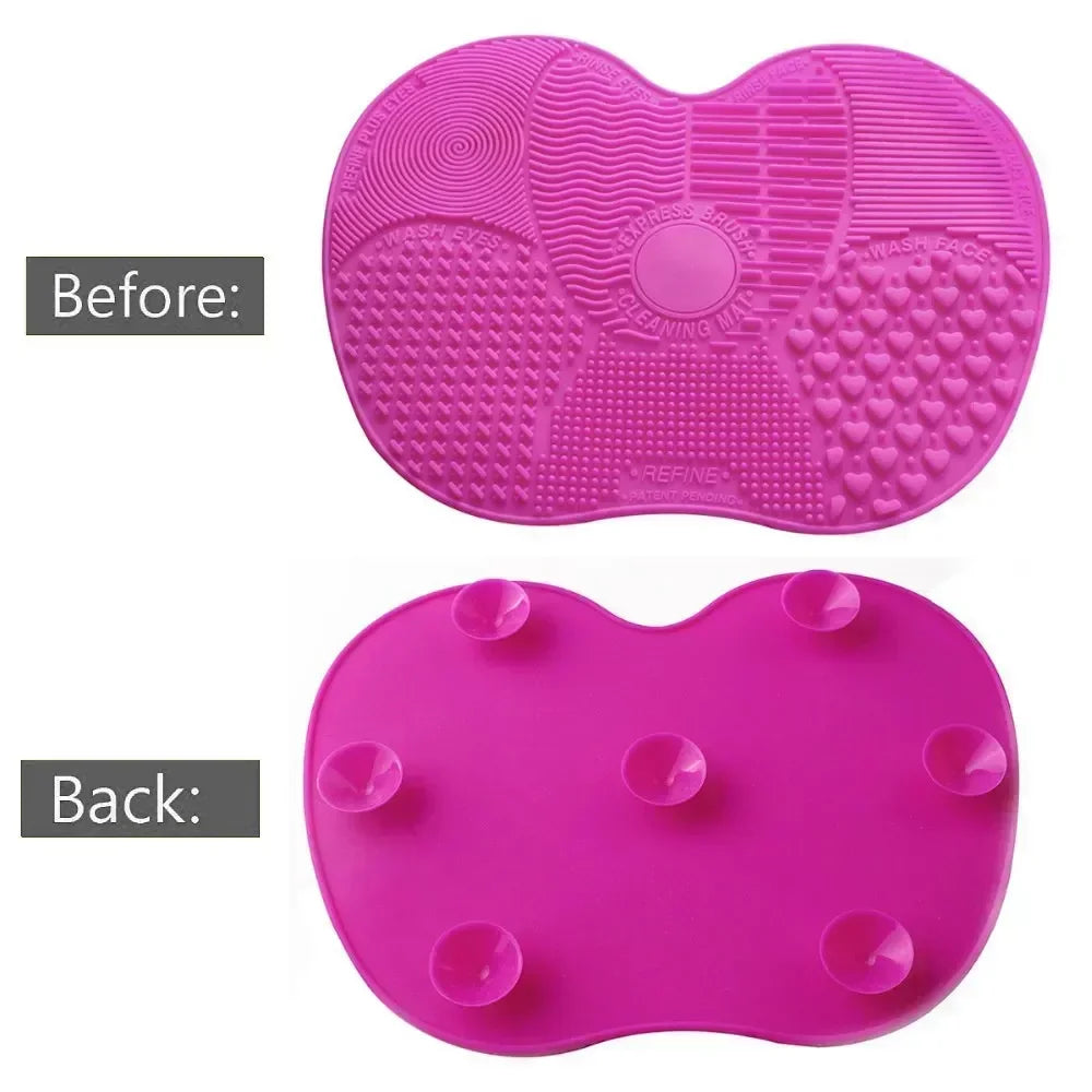 1/2/3Pcs Brush Cleaner Scrubbe Board Cosmetic Makeup Brush Washing Silicone Gel Cleaning Mat Foundation Makeup Brush Cleaner Pad