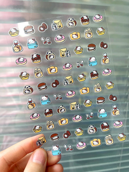 Mini Pvc Hellokitty Adhesive Stickers Nail Art Decor Cartoon Cute Hello Kitty Animals Scrapbook Handbook Waterproof Sticker Gift