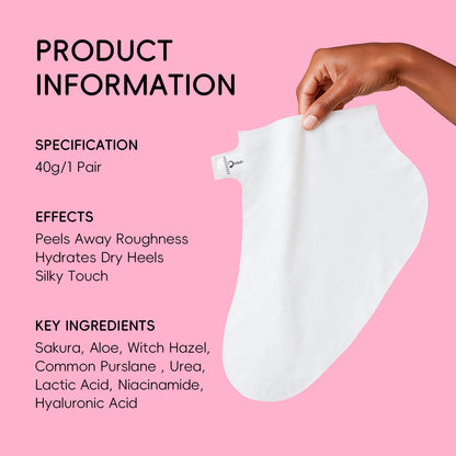 LAIKOU Japan Sakura Moisturizing Foot Peel Mask for Women Foot Care Sheet Mask for Smoother Softer Feet 40g