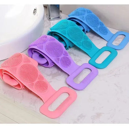 23" Silicone Back Scrubber for Shower - Double-Sided Exfoliating Brush with Handle, Deep Cleansing Body Tool for Men Women