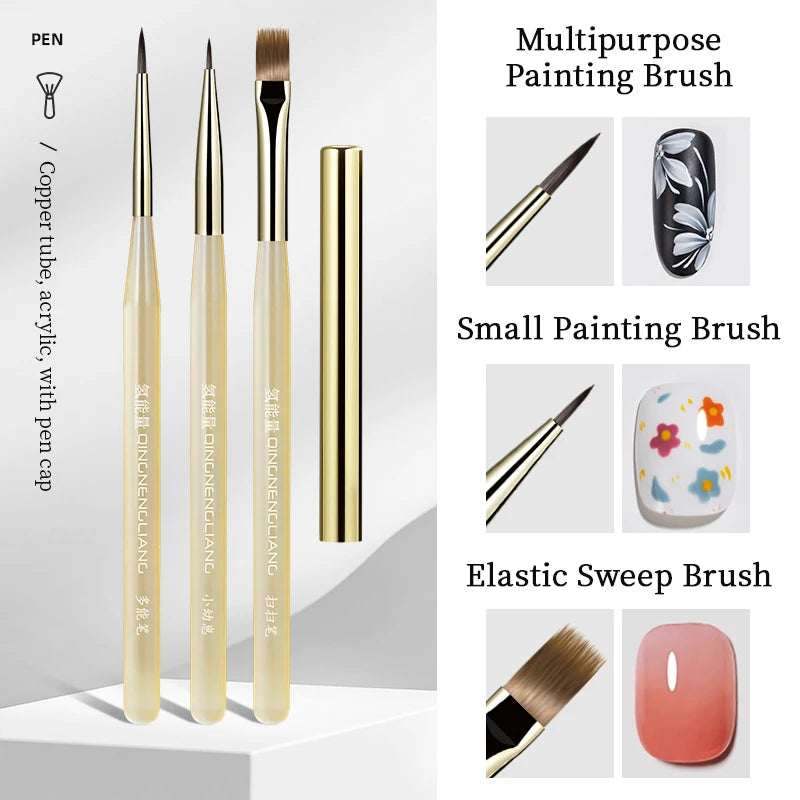 QINGNENGLIANG Nail Art Brush Painting Drawing Pen for Lines Grid Flower Butterfly DIY Multifunctional Manicure Design Tool