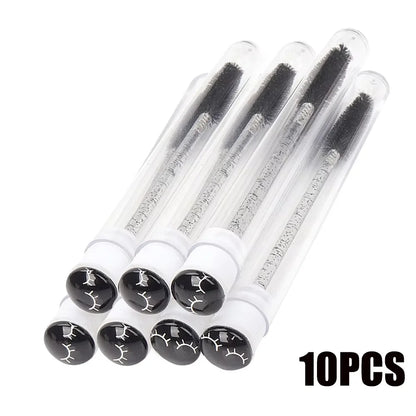 10/25Pcs Christmas Eyelash Brush Tubes Lash Extension Mascara Brushes Wand Eyebrow Comb Spoolies Container Applicators Tools