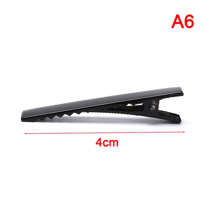 (YOUR)100pcs Black Hairclips Single Prong Alligator Hairpin Blank Setting Hair Clips.