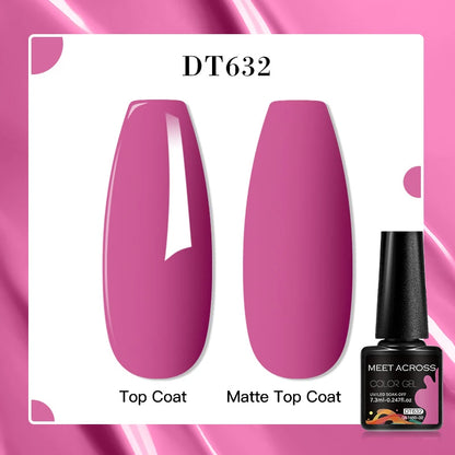 MEET ACROSS 8 Colors Mirror Gel Nail Polish Long-lasting Quick-drying Metallic Gold Silver Red Semi Permanent Varnish Nail Art