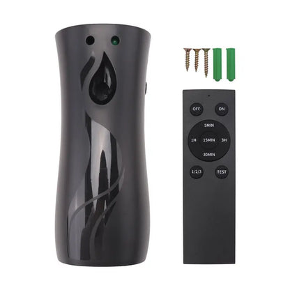 A98E-Wall Mountable Standing Aerosol Sprayer Automatic Air Freshener Dispenser With Remote Control Black