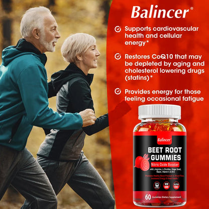 Potent Beetroot Gummies - Supports Blood Pressure and Circulation, Maintains Heart Health, Dietary Supplement, Boosts Immunity
