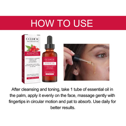 EELHOE Rosehip Facial Essential Oil Fade Fine Line Lifting Firming Repair Smooth Moisturizing Whitening Nourishing Skincare Oil