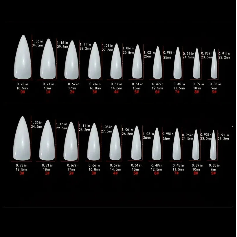 24 piece long pointed black gradient pattern glossy fake nail set enhances your Halloween style