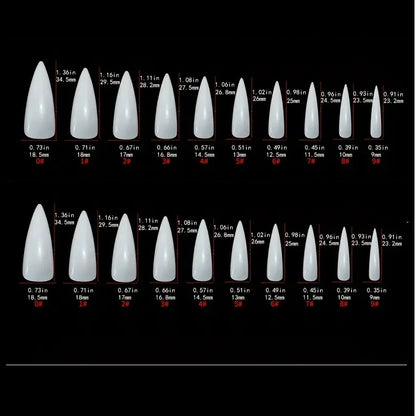 24 piece long pointed black gradient pattern glossy fake nail set enhances your Halloween style