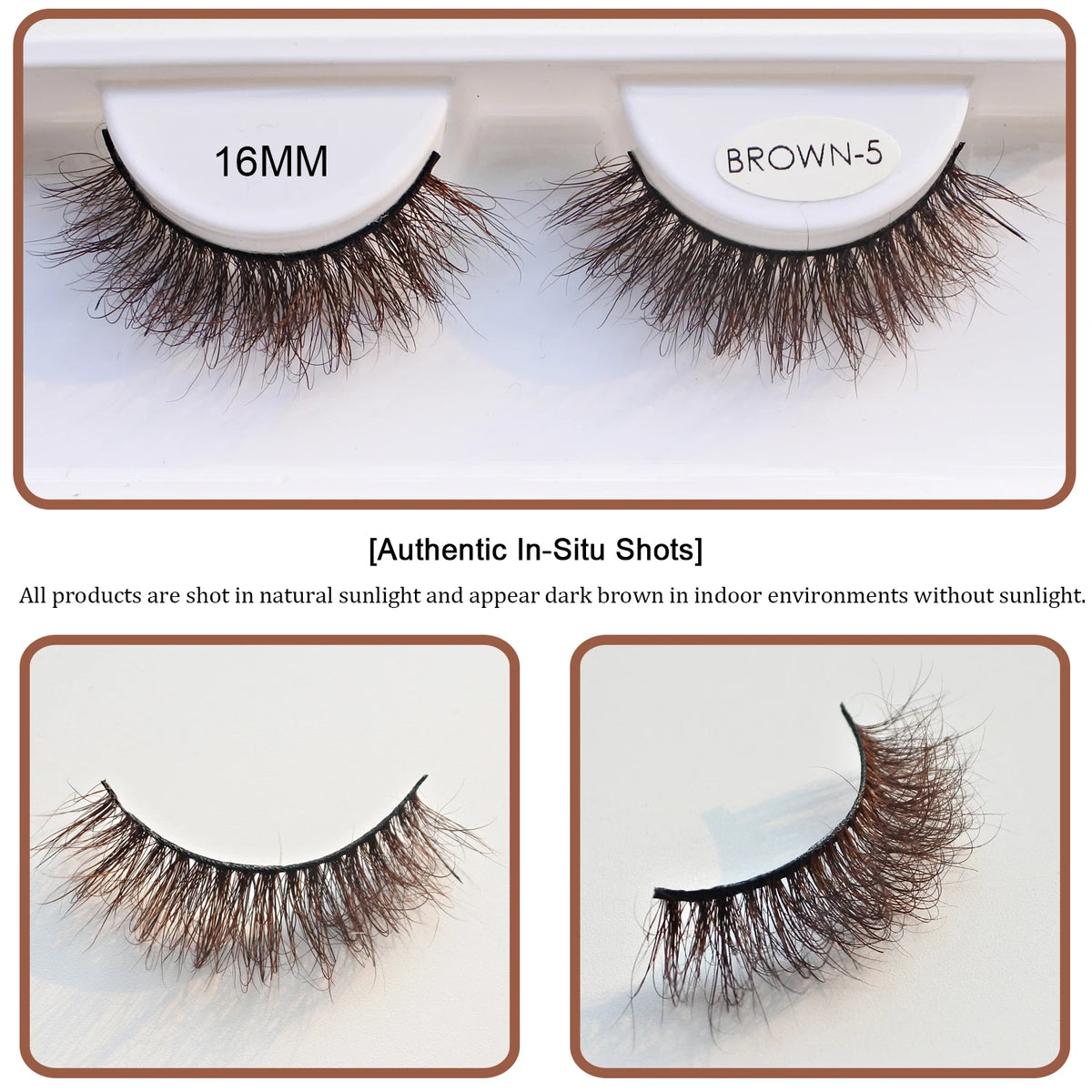 RED SIREN Brown Fluffy Mink Lashes 2026 New Design Luxurious Soft Natural Strip Lashes Cosplay Mink False Eyelashes Supplies