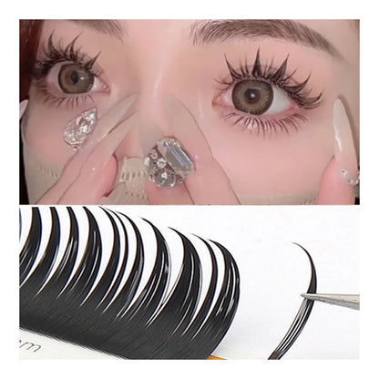 Glitter Color False Eyelash Extension Glitter Individual Fairy Lashes Russian Volume Premade Fan Christmas Halloween Color Lash