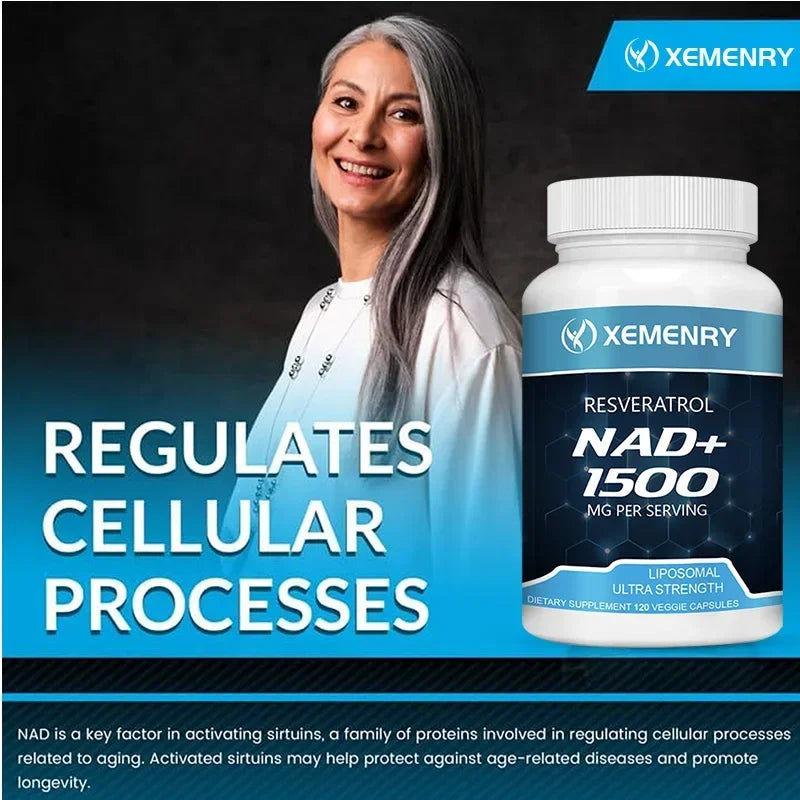 NAD+ Supplements - with Resveratrol - Natural Energy Supplement, Support Cell Health, Anti-aging, Enhance ImmunitySupplements