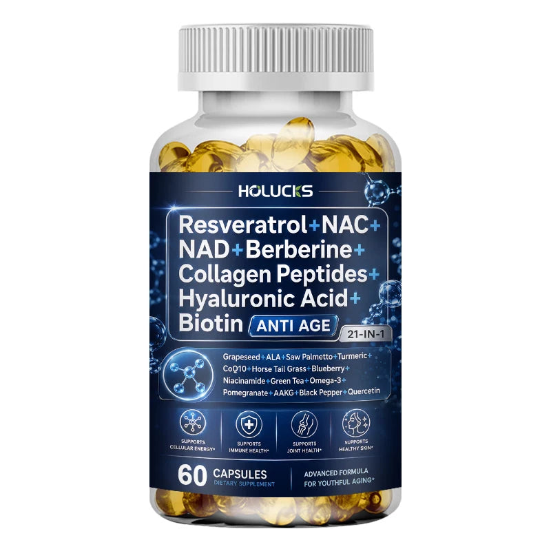 HOLUCKS Women's Multivitamin Capsules, with Iron & Collagen Peptides, Support Immunity, Bone Health & Cellular Vitality