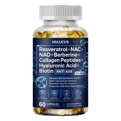HOLUCKS Women's Multivitamin Capsules, with Iron & Collagen Peptides, Support Immunity, Bone Health & Cellular Vitality