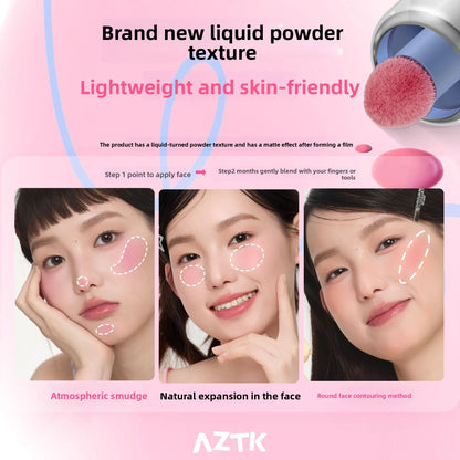 AZTK  Matte Liquid BlushExpanding & Contouring Shades Natural Nude Finish Brightening Face Lift Effect For Daily Soft Focus Look