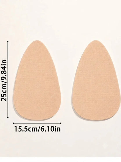 2pcs Teardrop-Shaped Invisible Adhesive Push-Up Bra Pads, Strapless Apricot Breast Lift Covers with Comfortable Support