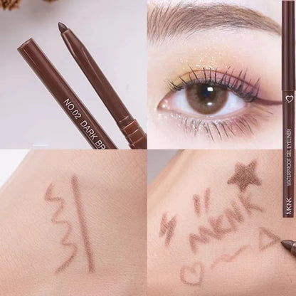 1/6Pcs 2 In 1 Eyeliner Lip Liner Gel Pencil Waterproof Long-lasting White Black Brown Easy Wear Eyeliner Makeup Eye Cosmetic