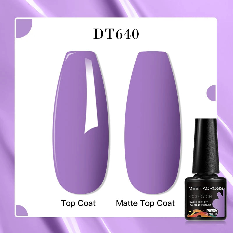 MEET ACROSS 8 Colors Mirror Gel Nail Polish Long-lasting Quick-drying Metallic Gold Silver Red Semi Permanent Varnish Nail Art